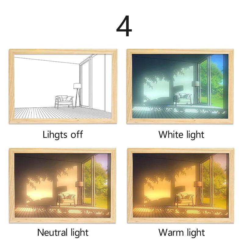 Light Painting LED Light Frame Lamp Frescoed Lights Night Light Art